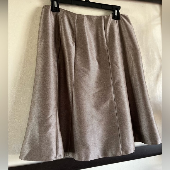 Calvin Klein paneled flared gray gold skirt - Picture 1 of 7